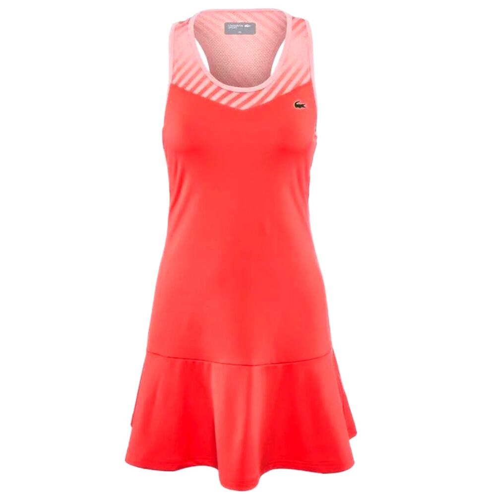 Lacoste Sport Women's Tennis pickleball Dress Size 32-0 red pink Racerback NWT